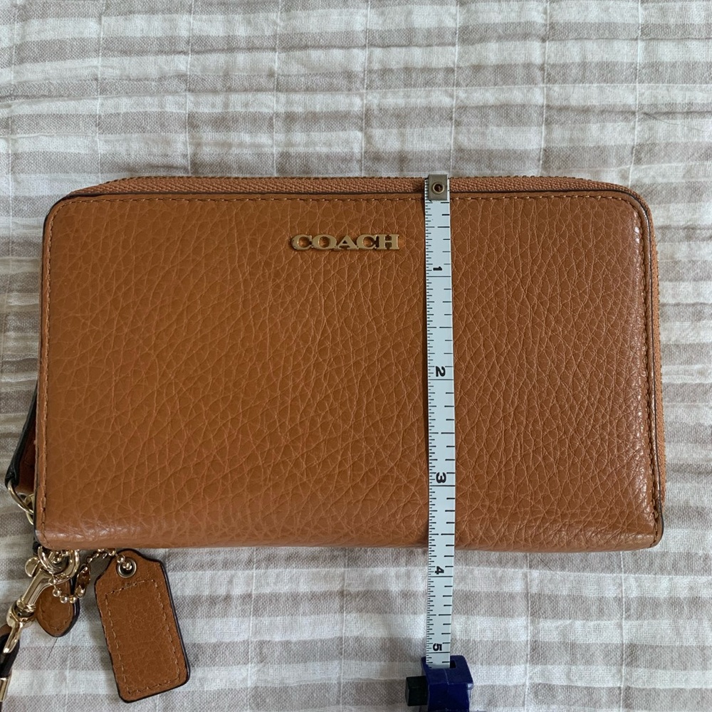 Tan Coach Clutch Wallet